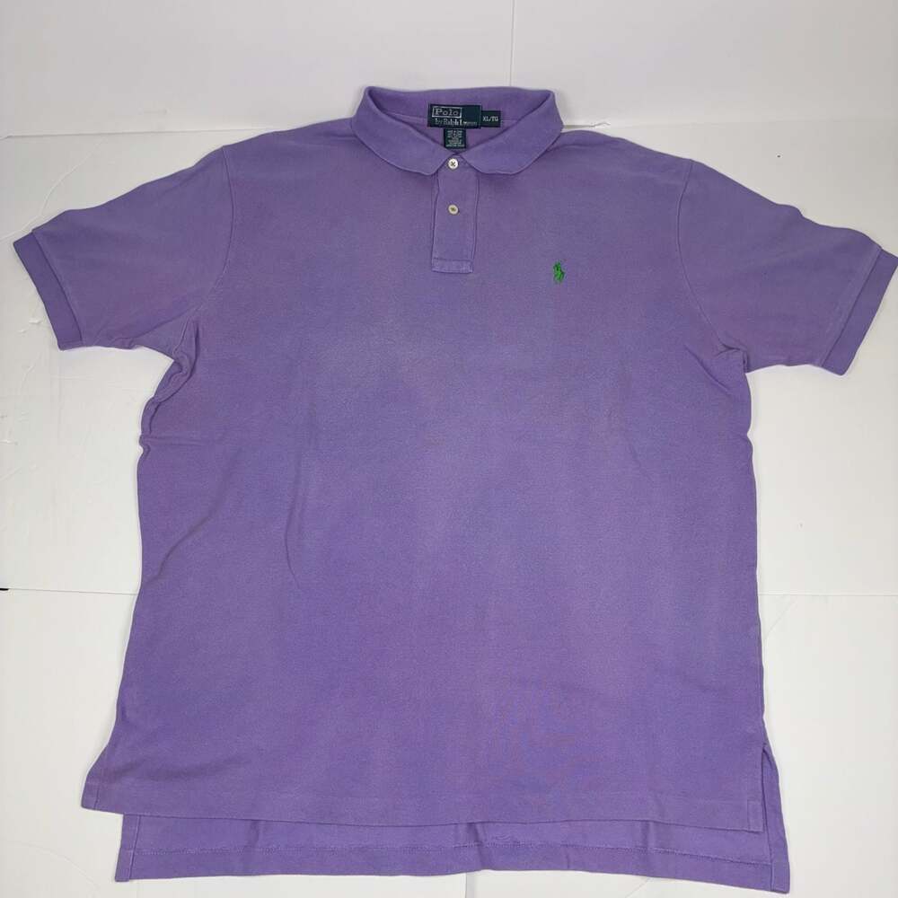 Polo Ralph Lauren Classic Fit Mesh Polo Shirt Purple Green Pony Size XL